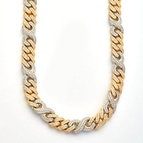 10KY+W 16.63CTW DIAMOND MIAMI CUBAN AND INFINITY - Norma's Jewelry