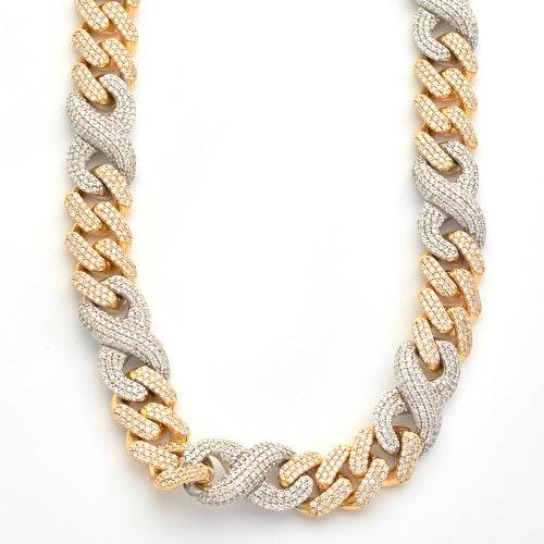 10KY+W 22.66CTW DIAMOND MIAMI CUBAN AND INFINITY - Norma's Jewelry