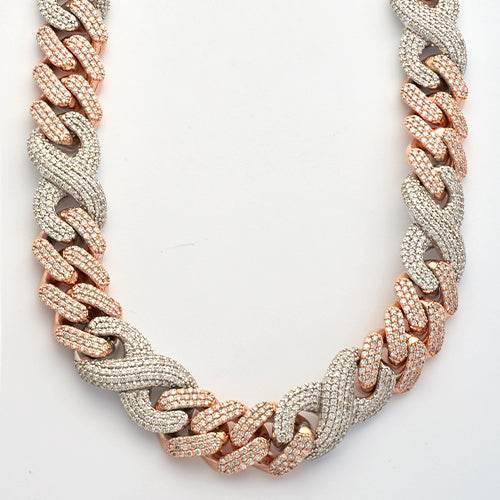 10KR+W 29.45CTW DIAMOND MIAMI CUBAN AND INFINITY - Norma's Jewelry