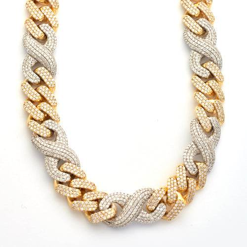 10KY+W 31.94CTW DIAMOND MIAMI CUBAN AND INFINITY - Norma's Jewelry