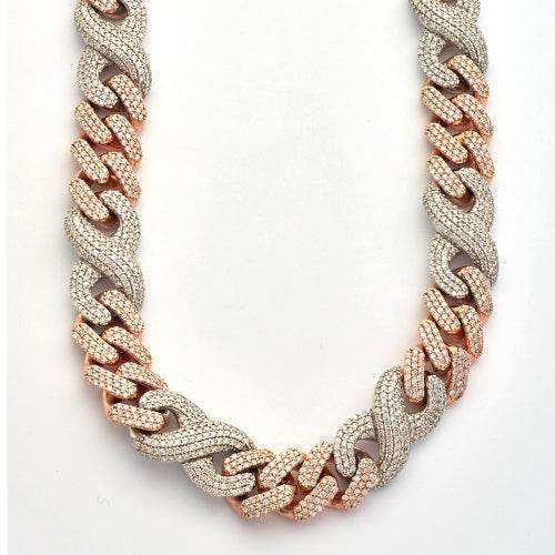 10KR+W 27.35CTW DIAMOND MIAMI CUBAN AND INFINITY - Norma's Jewelry