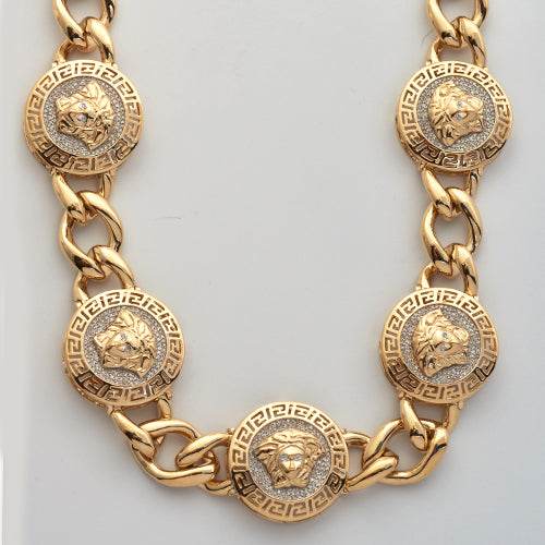 10KY 3.00CTW DIAMOND CUBAN AND MEDALLION NECKLACE - Norma's Jewelry