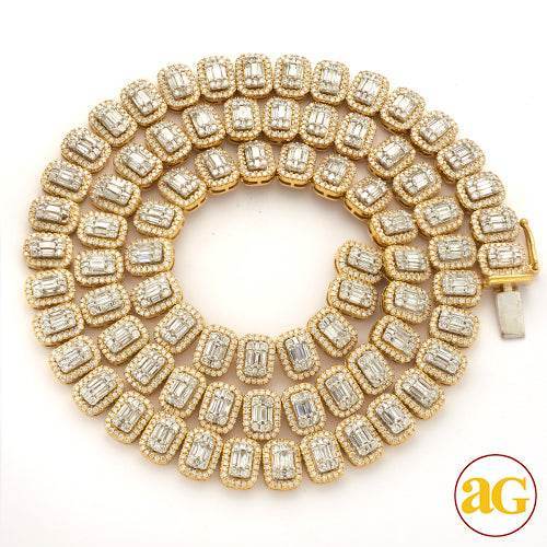 14KWY 17.50 CTW BAGUETTE NECKALCE 20"