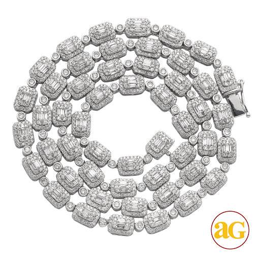 14KW 10.60 CTW BAGUETTE NECKLACE 22"