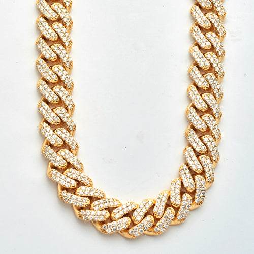 10KY 20.43CTW DIAMOND MIAMI CUBAN CHAIN - Norma's Jewelry