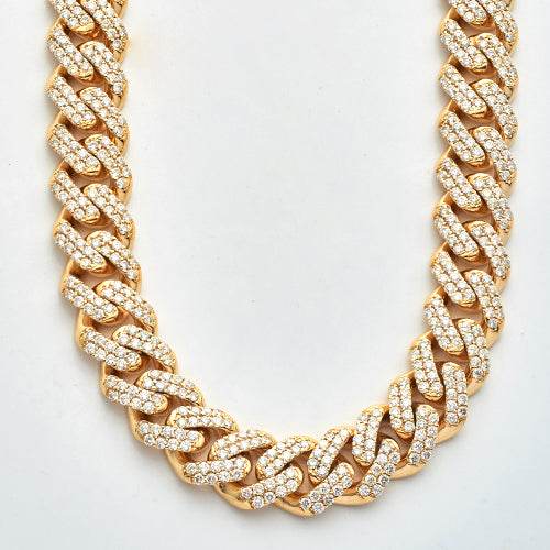 10KY 17.00CTW DIAMOND MIAMI CUBAN CHAIN - Norma's Jewelry