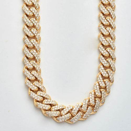 10KY 12.00CTW DIAMOND MIAMI CUBAN CHAIN - Norma's Jewelry