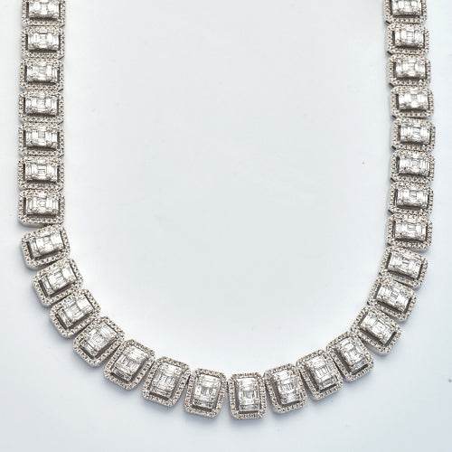 14KW 11.25CTW BAGUETTE DIAMOND SQUARE CLUSTER - Norma's Jewelry