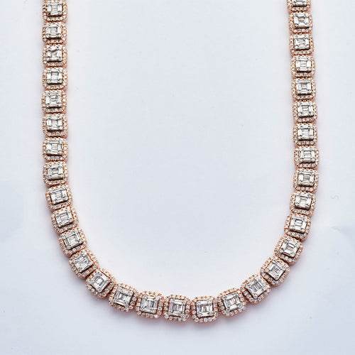 10KR+W 14.00CTW BAGUETTE DIAMOND SQUARE CLUSTER - Norma's Jewelry