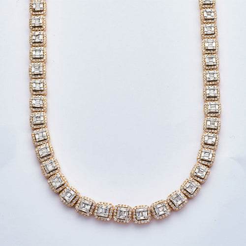 10KY+W 14.00CTW BAGUETTE DIAMOND SQUARE CLUSTER - Norma's Jewelry