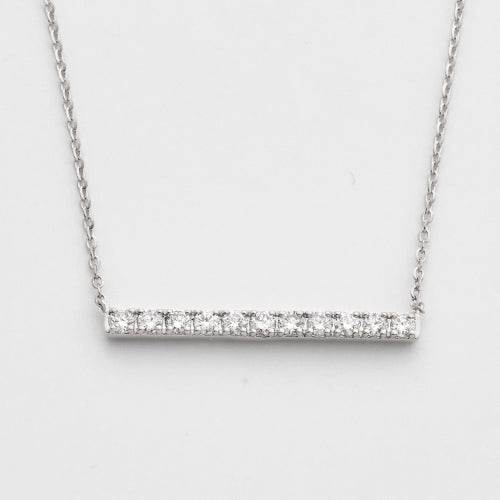 14KW 0.35CTW ROUND DIAMOND BAR NECKLACE - Norma's Jewelry