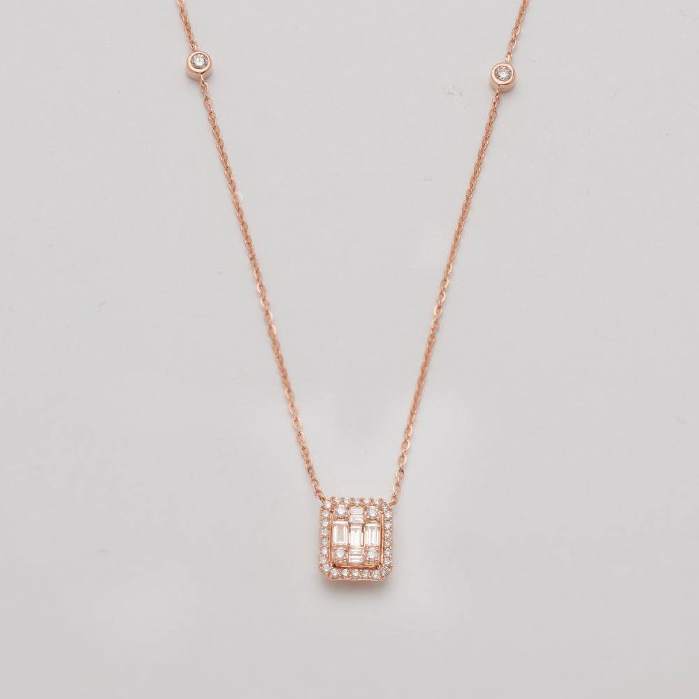 14KR 0.50CTW BAGUETTE DIAMOND SQUARE CLUSTER - Norma's Jewelry