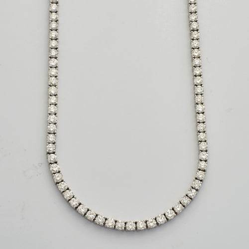 14KW 29.93CTW DIAMOND TENNIS NECKLACE - Norma's Jewelry