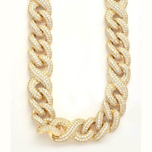 10KY 97.45CTW DIAMOND INFINITY CUBAN CHAIN - Norma's Jewelry