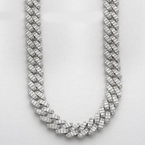 14KW 35.75CTW BAGUETTE DIAMOND MIAMI CUBAN CHAIN - Norma's Jewelry