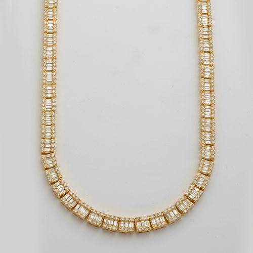 14KY 25.00CTW BAGUETTE NECKLACE 22"
