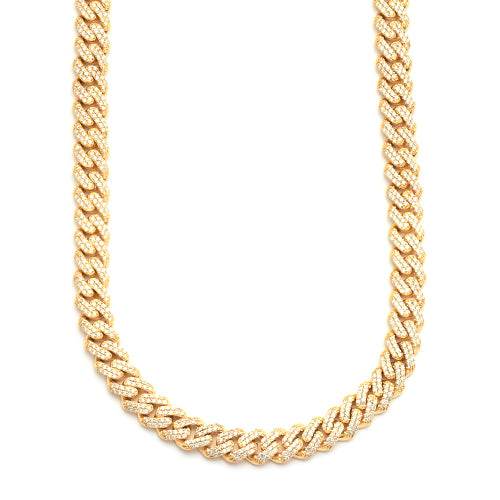 10KY 9.10CTW DIAMOND MIAMI CUBAN CHAIN 21"