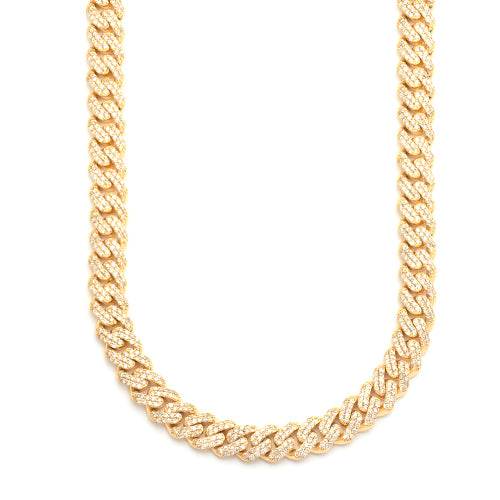 10KY 12.06CTW DIAMOND MIAMI CUBAN CHAIN 19"