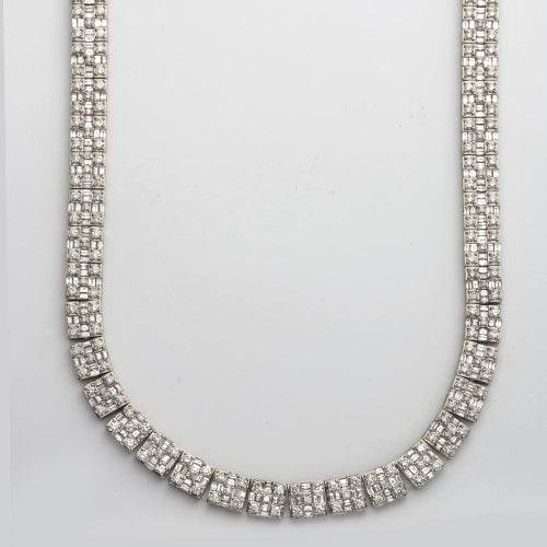 14KW 29.00CTW BAGUETTE DIAMOND NECKLACE - Norma's Jewelry