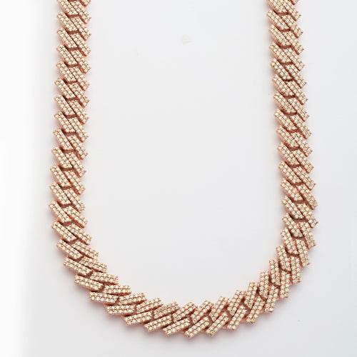 10KR 16.78CTW DIAMOND CUBAN NECKLACE- - Norma's Jewelry