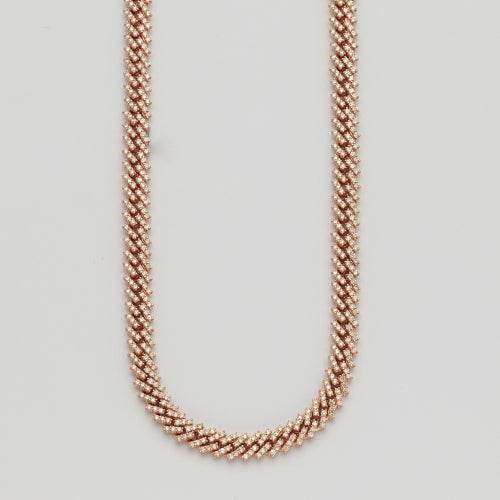 14KR 10.43CTW DIAMOND SQUARE CUBAN NECKLACE- - Norma's Jewelry