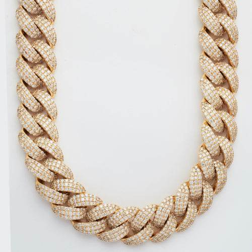 10KY 54.34CTW DIAMOND OVAL - CUBAN NECKLACE- - Norma's Jewelry