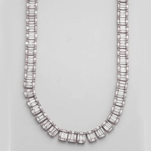 14KW 46.00CTW BAGUETTE NECKLACE - Norma's Jewelry