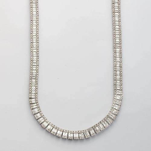 14KW 25.00CTW BAGUETTE NECKLACE 22"