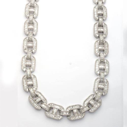 14KW 60.50CTW DIAMOND BAGUETTE GUCCI LINK - Norma's Jewelry