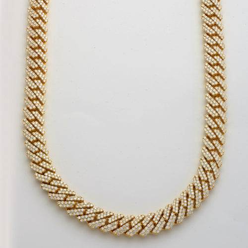 14KY 36.42CTW DIAMOND SQUARE MIAMI CUBAN NECKLACE - Norma's Jewelry