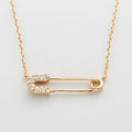 14KY 0.10CTW DIAMOND SAFETY PIN NECKLACE - Norma's Jewelry