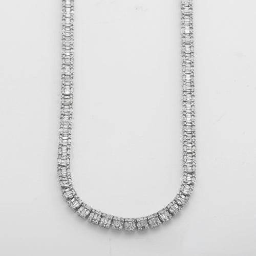 14KW 13.85CTW BAGUETTE DIAMOND SQUARE CLUSTER - Norma's Jewelry