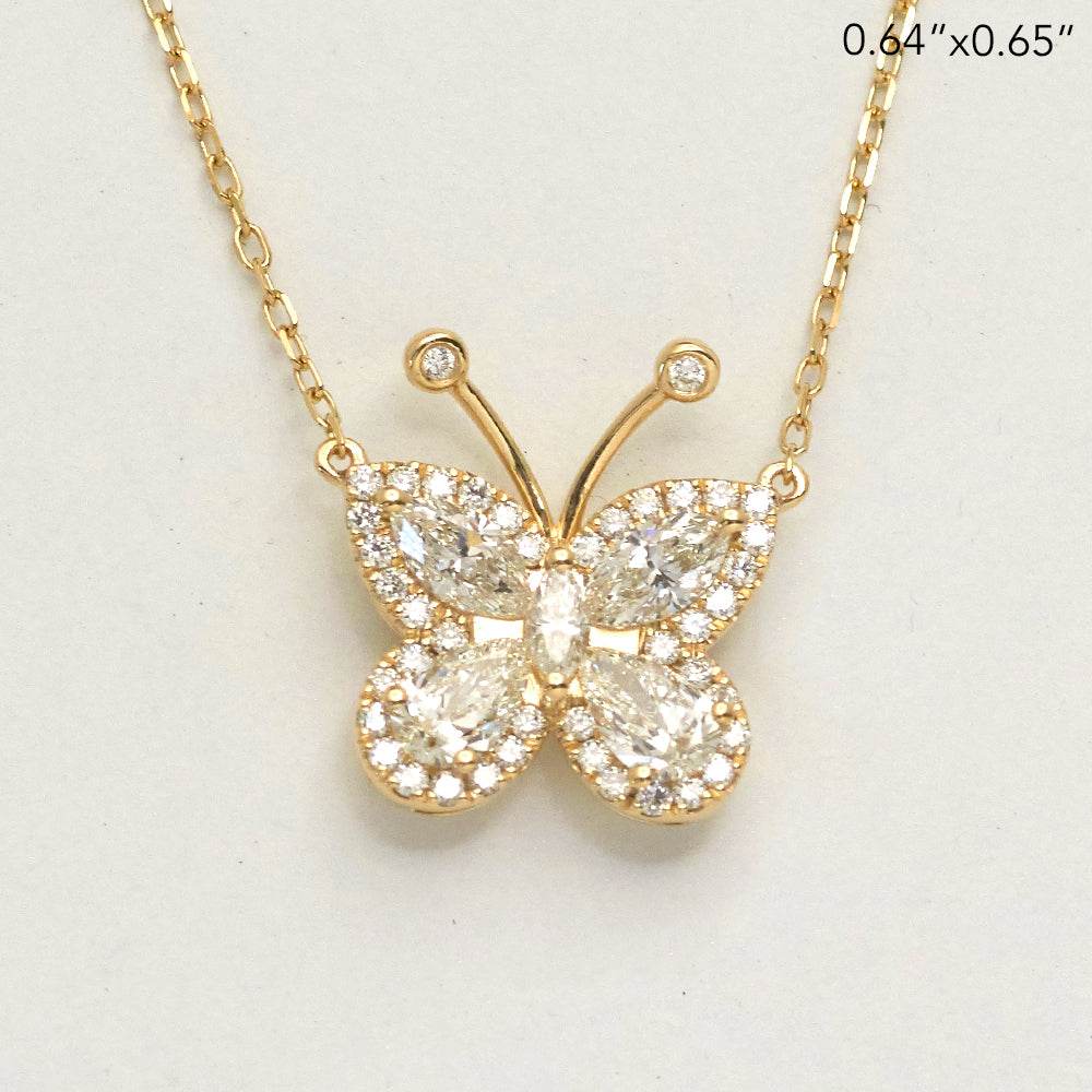 14KY 1.40CTW MARQUISE AND PEAR DIAMOND BUTTERFLY - Norma's Jewelry
