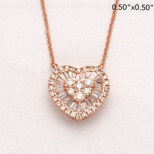 14KR 0.75CTW HEART CLUSTER NECKLACE - SINGLE ROW - Norma's Jewelry