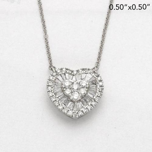 14KW 0.75CTW HEART CLUSTER NECKLACE - SINGLE ROW - Norma's Jewelry