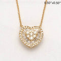 14KY 0.75CTW HEART CLUSTER NECKLACE - SINGLE ROW - Norma's Jewelry