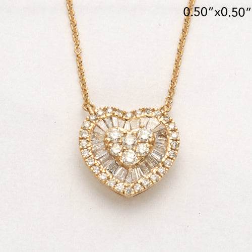 14KY 0.75CTW HEART CLUSTER NECKLACE - SINGLE ROW - Norma's Jewelry