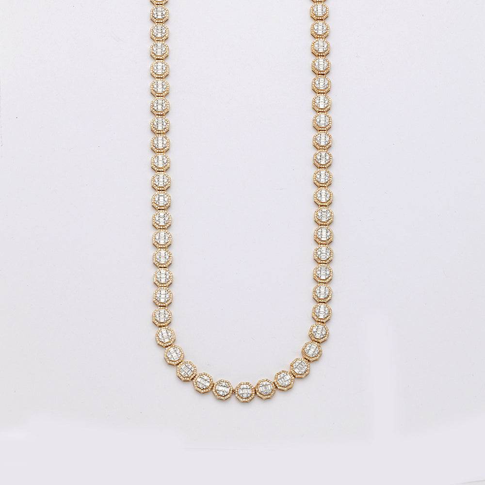 14KY 12.25CTW BAGUETTE DIAMOND OCTAGON CLUSTER - Norma's Jewelry