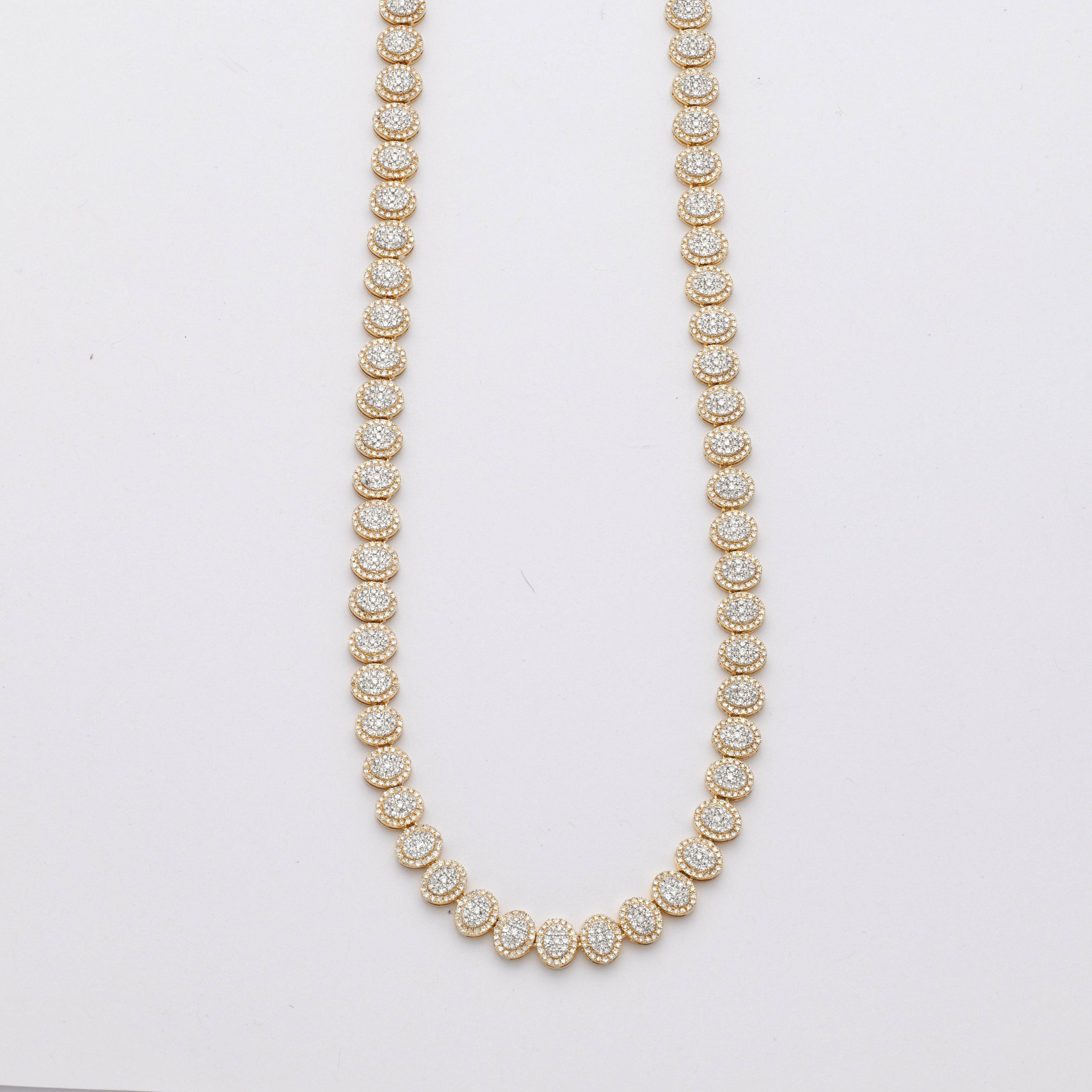 14KY 11.0CTW DIAMOND OVAL CLUSTER NECKLACE - Norma's Jewelry
