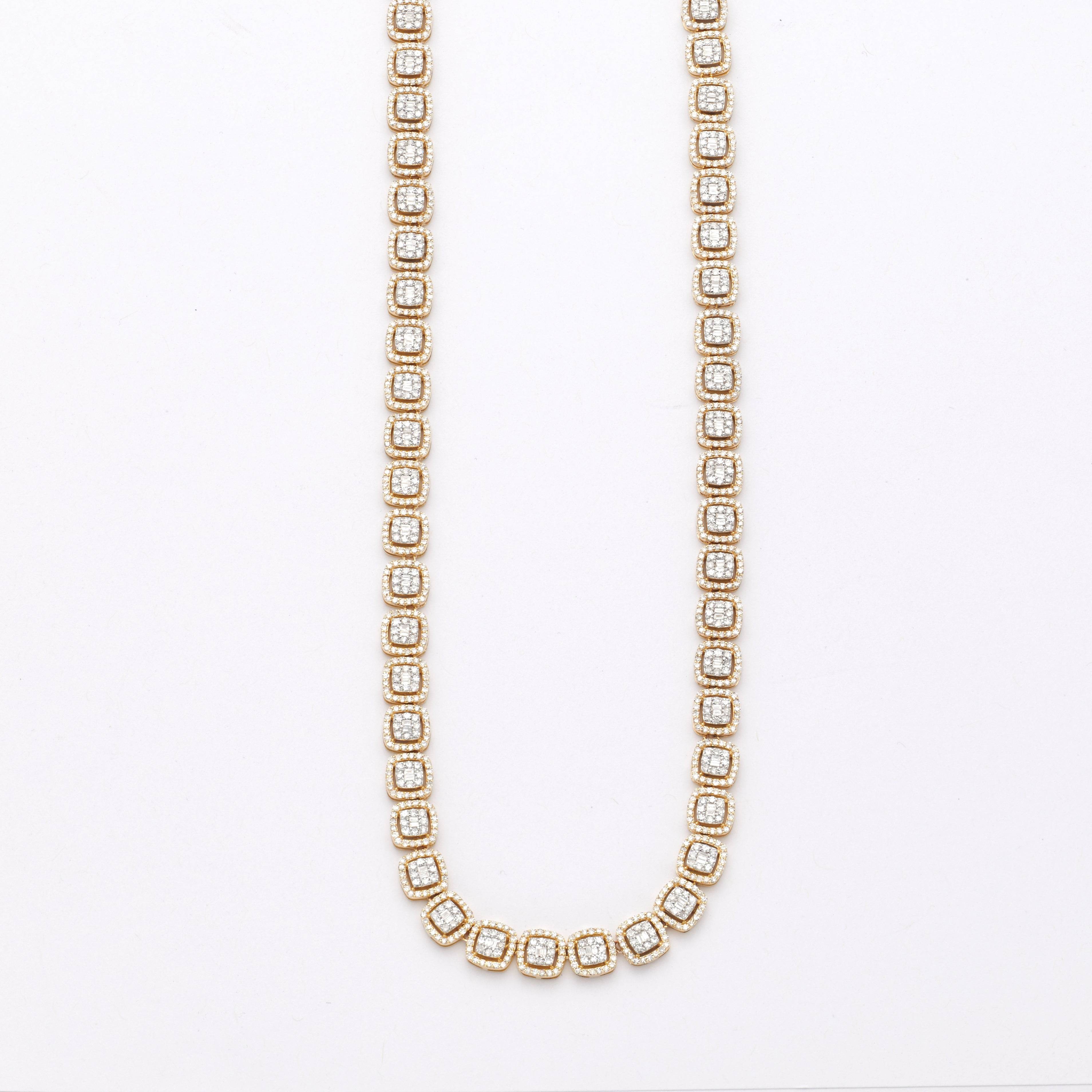 14KY 12.85CTW BAGUETTE DIAMOND SQUARE CLUSTER - Norma's Jewelry