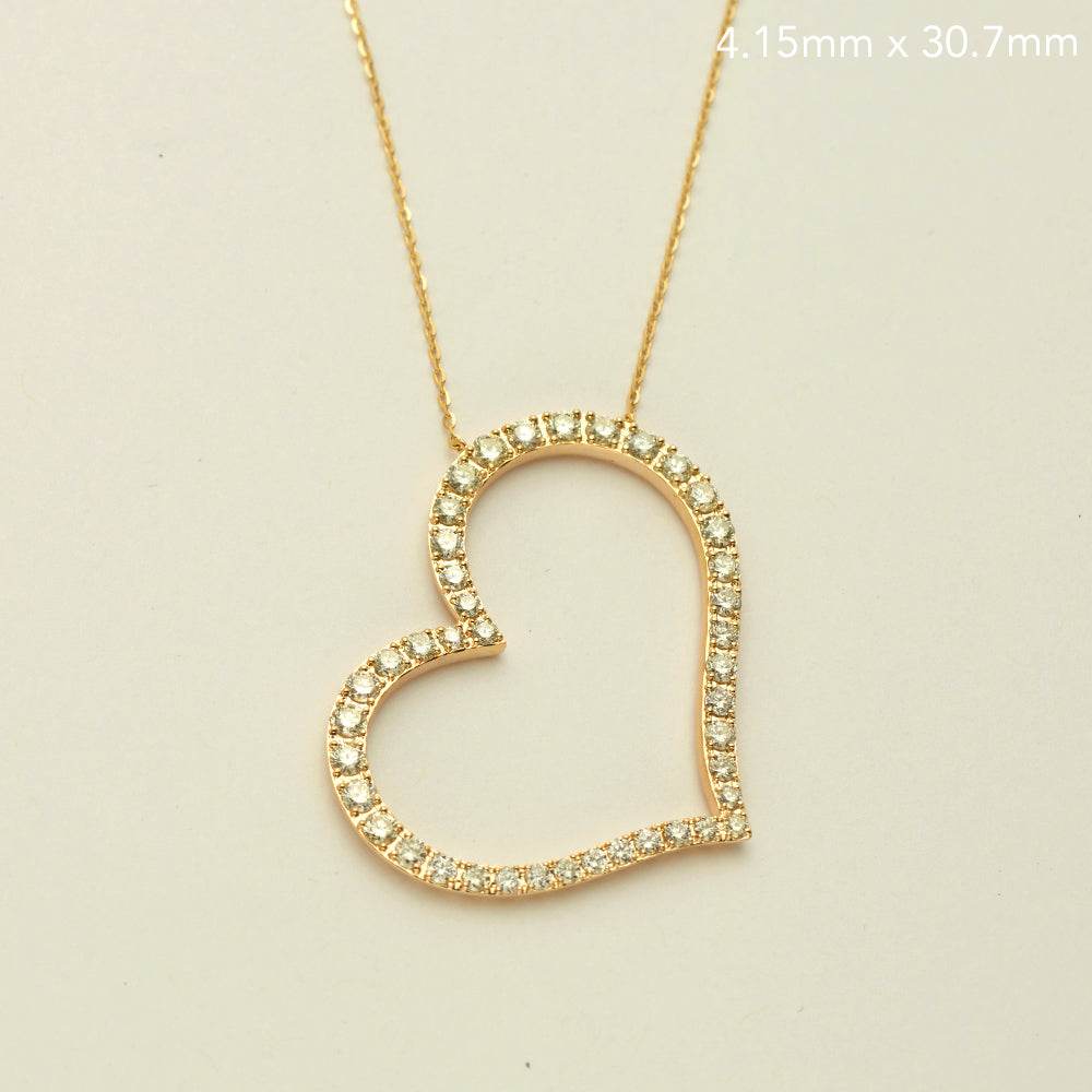 14KY 2.25 CTW DIAMOND OPEN HEART NECKLACE - Norma's Jewelry