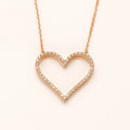 14KR 0.45CTW DIAMOND HEART OUTLINE NECKLACE - Norma's Jewelry