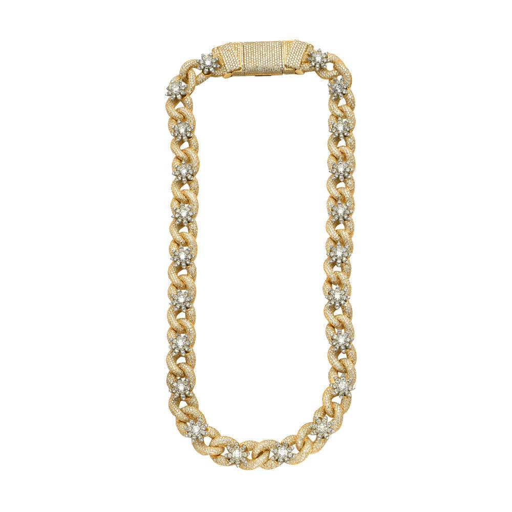 10KY 61.13CTW DIAMOND INFINITY FLOWER CUBAN - Norma's Jewelry