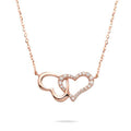 14KR 0.10CTW DIAMOND DOUBLE HEART NECKLACE - Norma's Jewelry