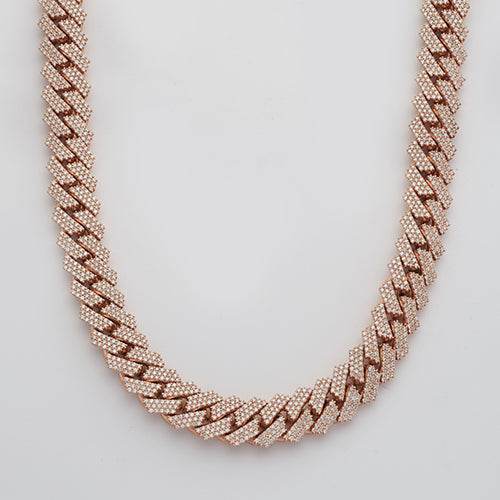 10KR 17.42CTW DIAMOND RECT-CUBAN NECKLACE- - Norma's Jewelry