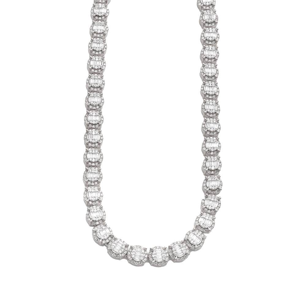 10KW 14.50CTW BAGUETTE DIAMOND CLUSTER NECKLACE - Norma's Jewelry