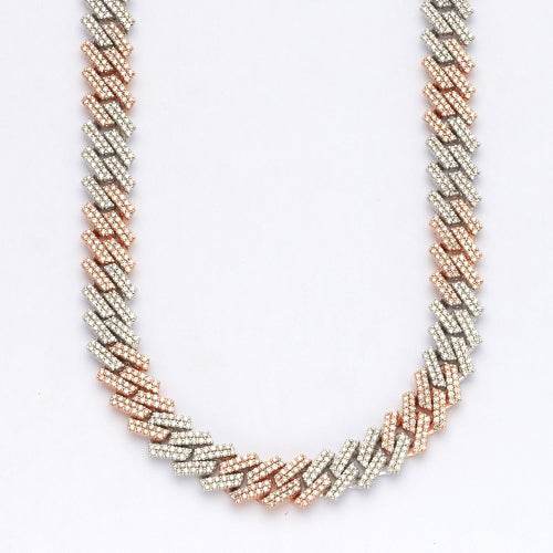 10KR+W 19.75CTW DIAMOND SQUARE CUBAN CHAIN - Norma's Jewelry