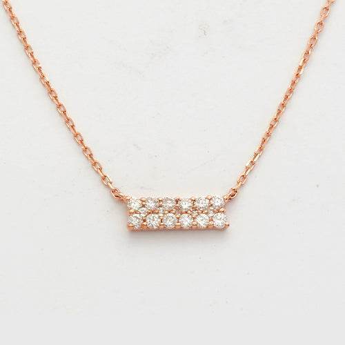 14KR 0.30CTW DIAMOND 2-ROW BAR NECKLACE - Norma's Jewelry
