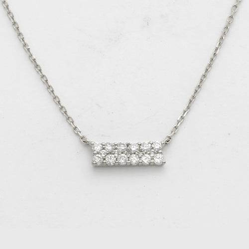 14KW 0.30CTW DIAMOND 2-ROW BAR NECKLACE - Norma's Jewelry