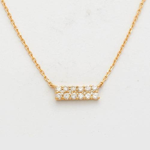 14KY 0.30CTW DIAMOND 2-ROW BAR NECKLACE - Norma's Jewelry